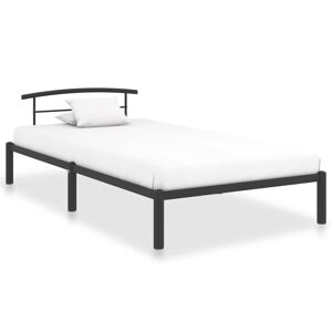 vidaXL Bedframe metaal zwart 90x200 cm