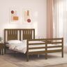 vidaXL Bedframe met hoofdbord hout honingbruin 4FT Small Double