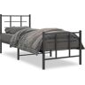 vidaXL Bedframe met hoofd- en voeteneinde metaal zwart 80x200 cm