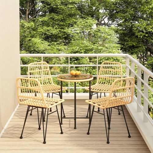 vidaXL 5-delige Tuinset poly rattan