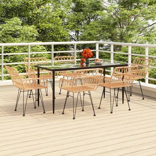 vidaXL 7-delige Tuinset poly rattan