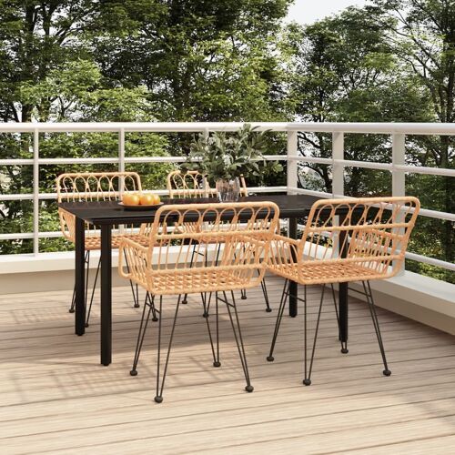 vidaXL 5-delige Tuinset poly rattan