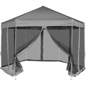 vidaXL Partytent pop-up zeshoekig met 6 zijwanden 3,6x3,1 m grijs