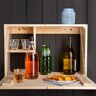 Esschert Design Wandbar met neerklapbaar schap M naturel