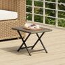 vidaXL Tafel inklapbaar 45x35x32 cm poly rattan grijs