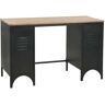 vidaXL Bureau 120x50x76 cm massief vurenhout en staal