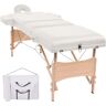 vidaXL Massagetafel inklapbaar 3 zones 10 cm dik wit