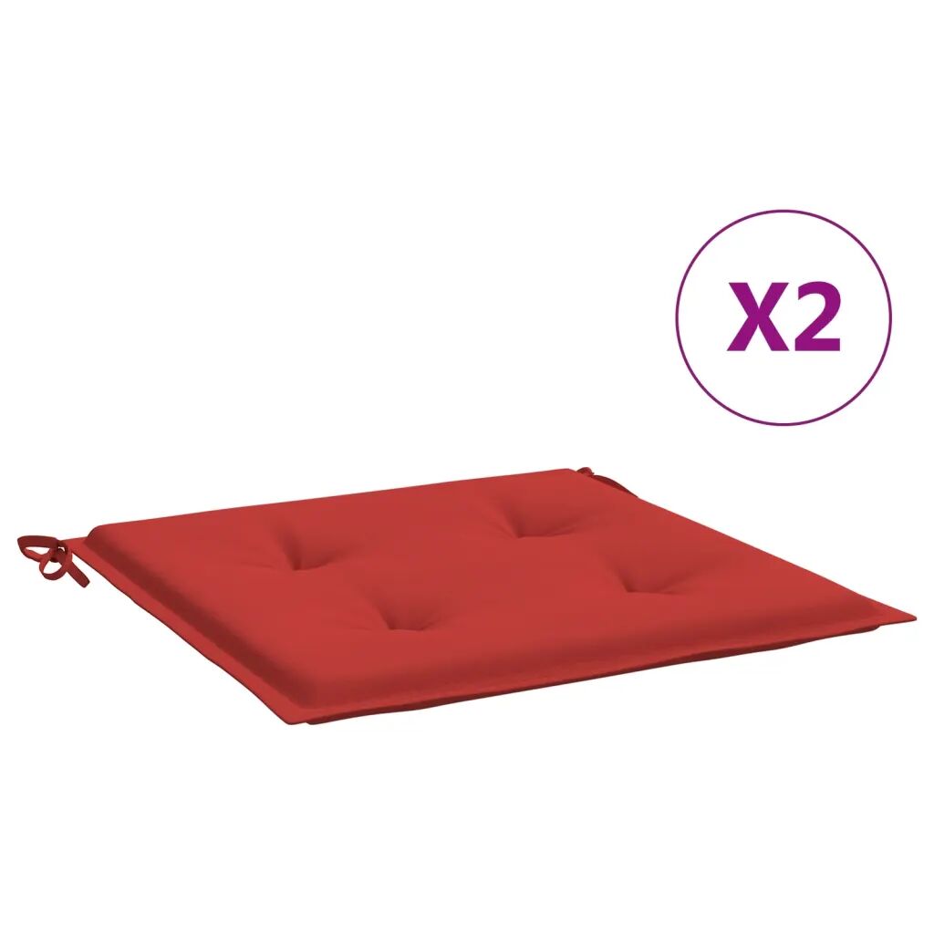 vidaXL Tuinstoelkussens 2 st 50x50x3 cm rood