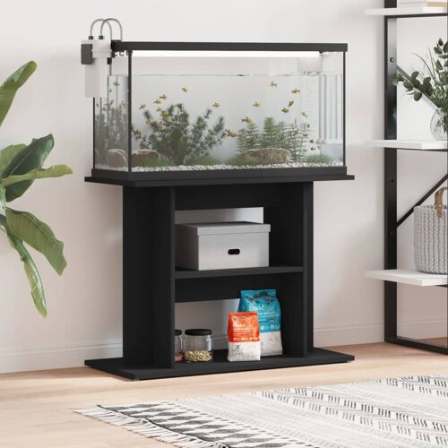 vidaXL Aquariumstandaard 80x35x60 cm bewerkt hout zwart