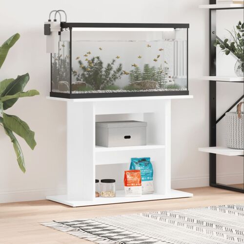 vidaXL Aquariumstandaard 80x35x60 cm bewerkt hout hoogglans wit