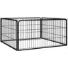 vidaXL Hondenkennel 4 panelen 100x50 cm gepoedercoat staal zwart