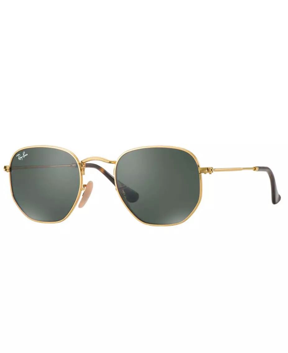 RAY-BAN Hexagonal Gold - Solbriller - Green - 51