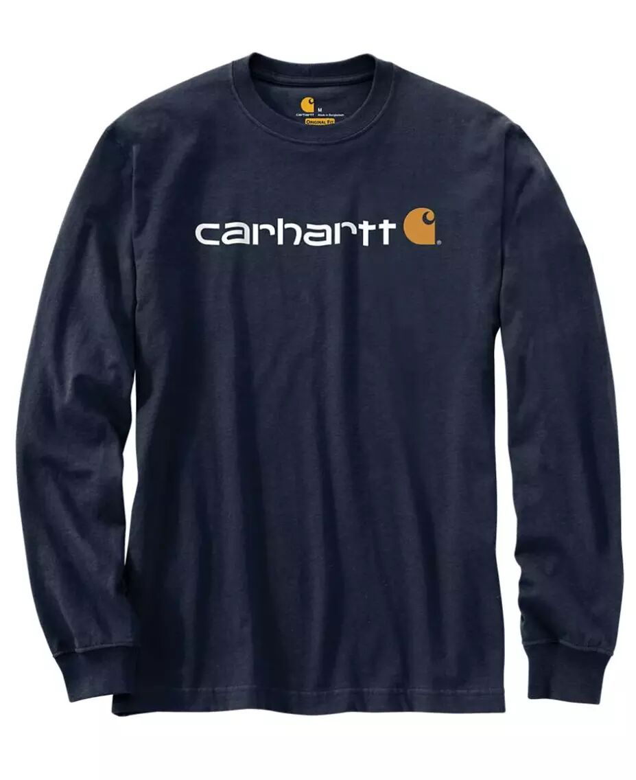Carhartt Core Logo T-Shirt L/S - Trøye - Navy - XL