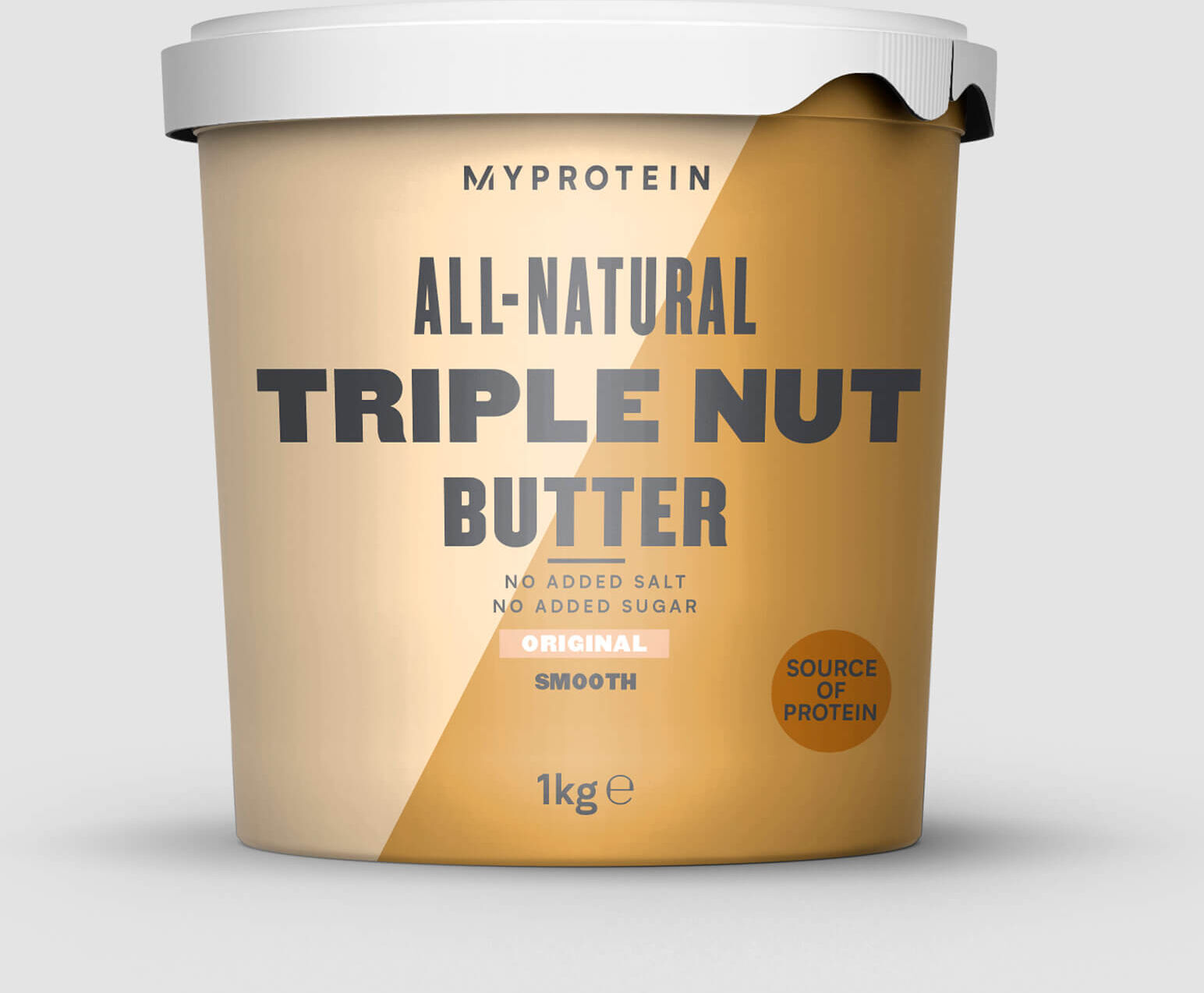 Myprotein Naturlig Trippel-Nøtt Nøttesmør (Peanøtt, Cashew & Mandel) - 1kg