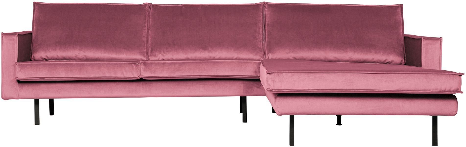 BePureHome Rodeo 3-seter. Sofa m/høyrevendt sjese - Pink Velur   Unoliving