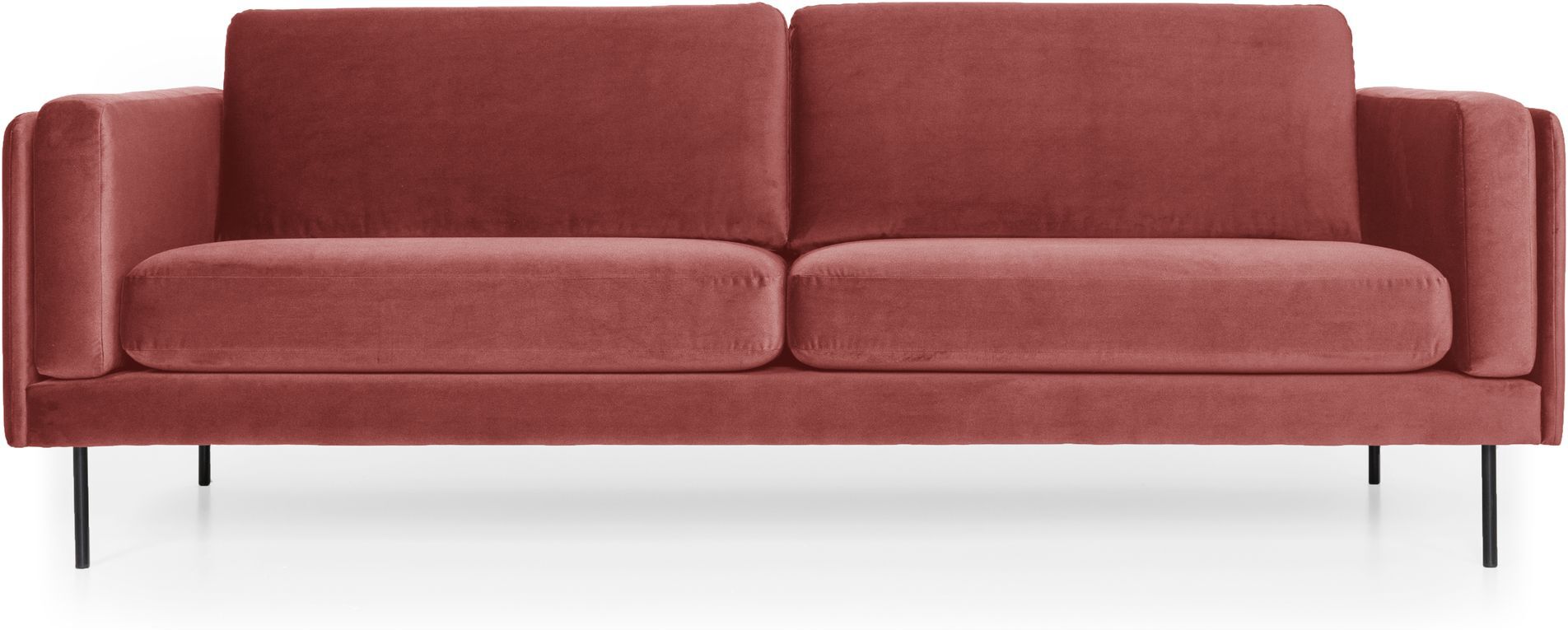 Bovento Bonny 3-pers. Sofa, støvet rosa velour   Unoliving