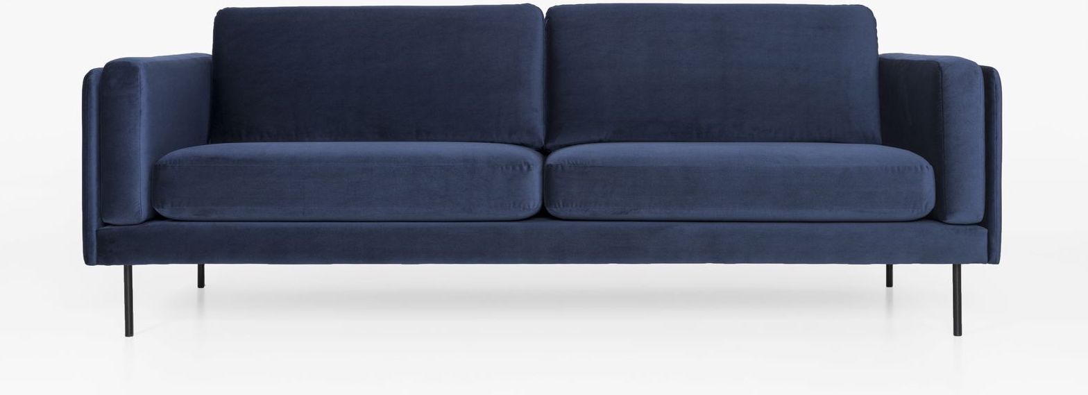 Bovento Bonny 3-pers. Sofa, mørkeblå velour   Unoliving