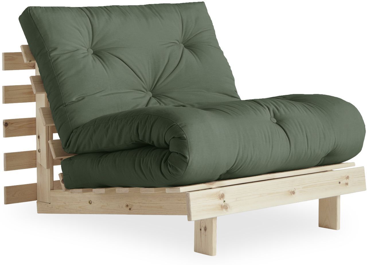 Karup Design Roots 90 Sovesofa, OlivenGrønn/Natur   Unoliving