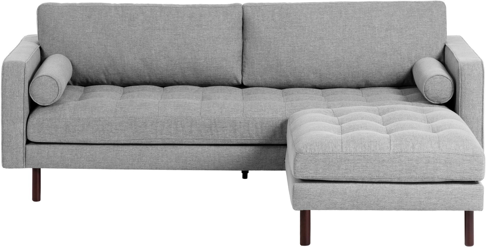 Kave Home Debra 3-pers. Sofa m. Puff - Lysegrå Chenille   Unoliving