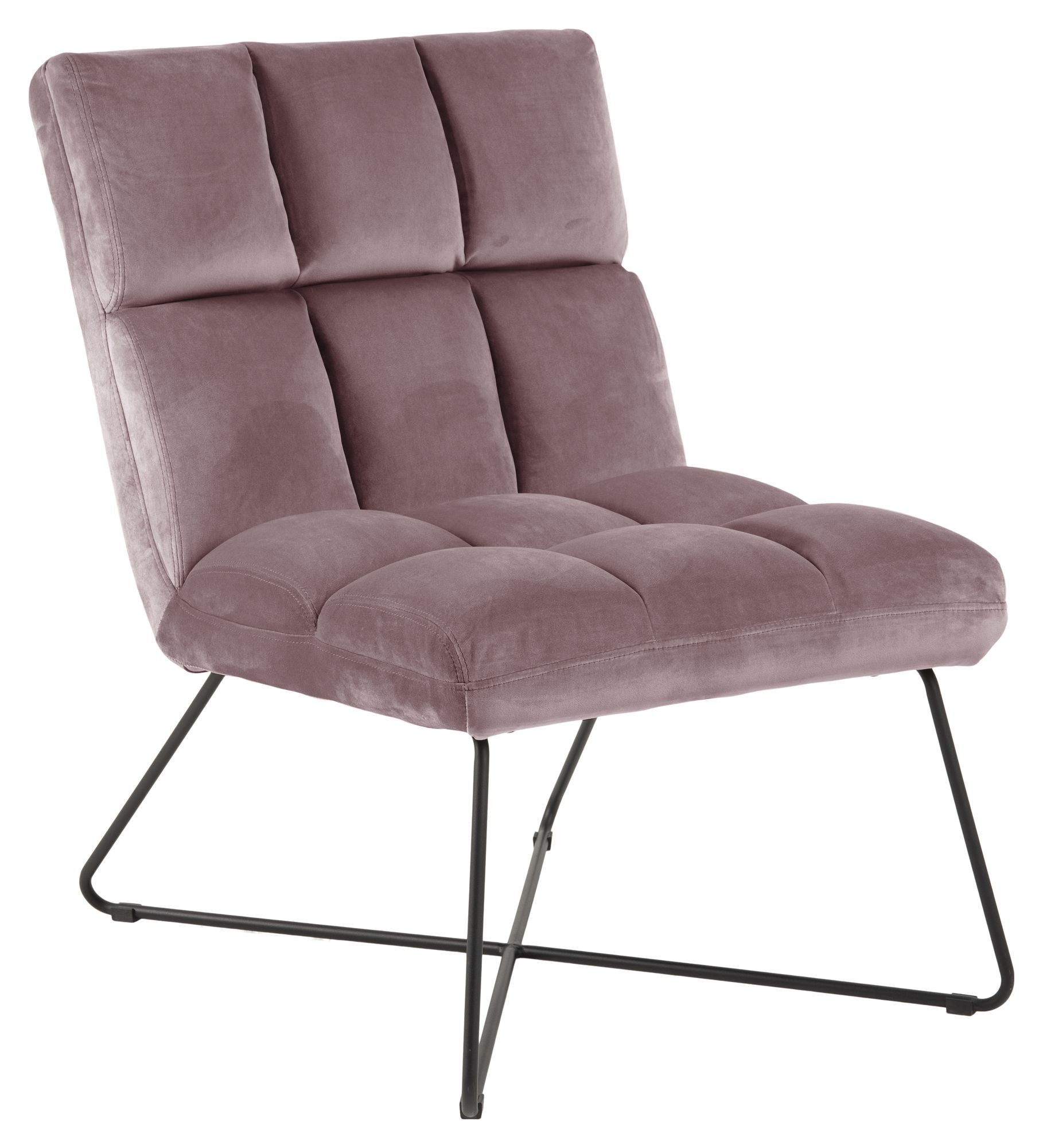 Actona Alba Loungestol, Dusty rose velour/Matt sort   Unoliving