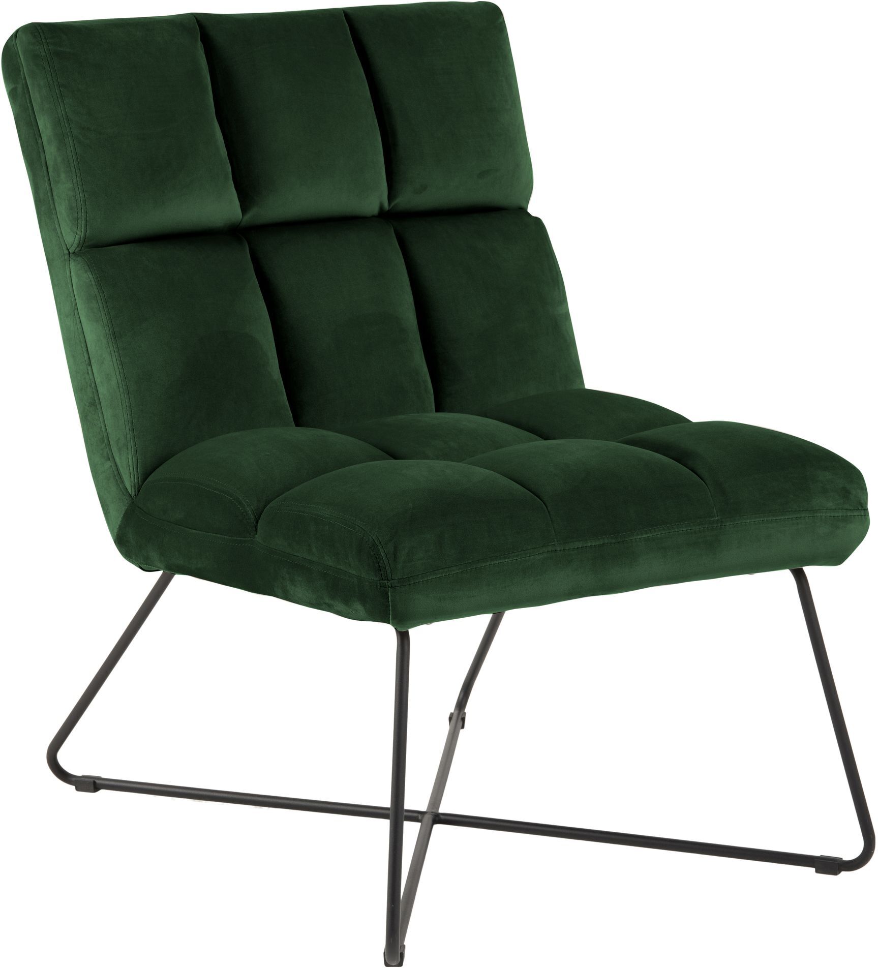 Actona Alba Loungestol, Forest green velour/Matt sort   Unoliving