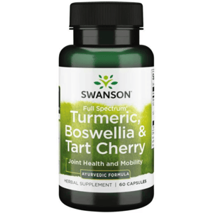 Swanson Gurkemeie, Boswellia & Kirsebær - 60 kapsler - Leddfunksjon Swanson Gurkemeie, Boswellia & Kirsebær - 60 kapsler - Leddfunksjon