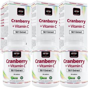 DNS 3-Pack Cranberry (Tranebær) + Vitamin C - 90 Tabletter DNS 3-Pack Cranberry (Tranebær) + Vitamin C - 90 Tabletter