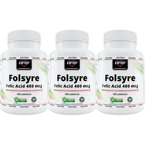 DNS 3-Pack Folsyre - 400 Mcg - 3 x 180 Tablets DNS 3-Pack Folsyre - 400 Mcg - 3 x 180 Tablets