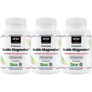 DNS 3-Pack Double Magnesium - Glycinate + Citrate - 3 X 120 Kapsler DNS 3-Pack Double Magnesium - Glycinate + Citrate - 3 X 120 Kapsler