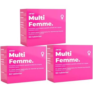 DNS 3-Pack Multi Femme - Multivitamin For Kvinner - 3 X 60 Tabletter DNS 3-Pack Multi Femme - Multivitamin For Kvinner - 3 X 60 Tabletter