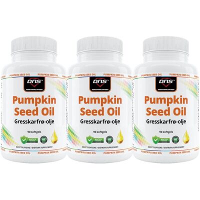 DNS 3-Pack Pumpkin Seed Oil (Gresskarfrøolje) - 3 X 90 Kapsler DNS 3-Pack Pumpkin Seed Oil (Gresskarfrøolje) - 3 X 90 Kapsler