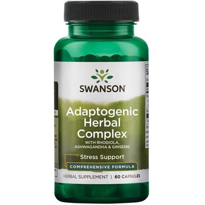 Swanson Adaptogen Herbal Complex med Rhodiola, Ashwagandha og Ginseng - Stresslindring & Stemningsstøtte Swanson Adaptogen Herbal Complex med Rhodiola, Ashwagandha og Ginseng - Stresslindring & Stemningsstøtte