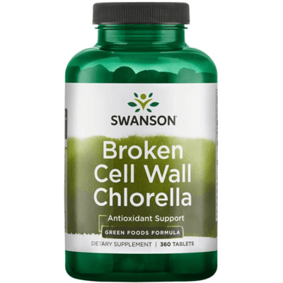Swanson, Brutt Cellevegg Chlorella - 500mg - 360 Tabletter Swanson, Brutt Cellevegg Chlorella - 500mg - 360 Tabletter