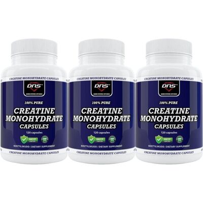 DNS 3-Pack Kreatin Monohydrat Kapsler - 3 X 120 Kapsler DNS 3-Pack Kreatin Monohydrat Kapsler - 3 X 120 Kapsler