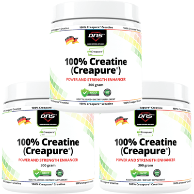 DNS 3-Pack 100% Creapure® Creatine Powder - 3 X 300 Gram DNS 3-Pack 100% Creapure® Creatine Powder - 3 X 300 Gram