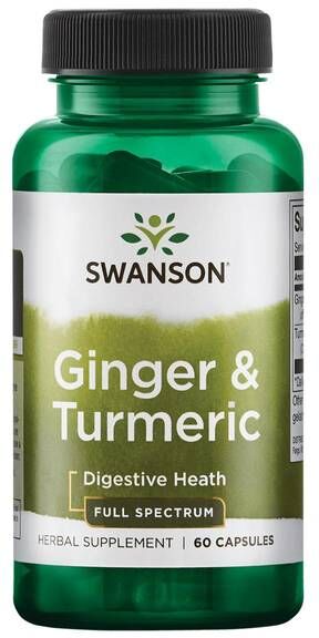 Swanson Ginger & Turmeric - Ingefær Og Gurkemeie - 60 Kapsler