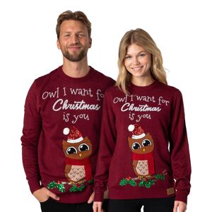 Silly Santa Owl I Want For Christmas Julegenser - XX-Small