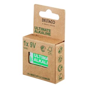 Deltaco Ultimate Alkaline Batterier - 1 stk. 9V