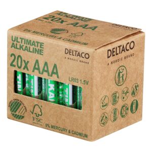 Deltaco Ultimate Alkaline Batterier - 20-pakning AAA