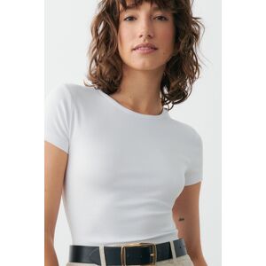 Gina Tricot - Basic tight top - T-skjorter med print - White - XXS - Female  Female White