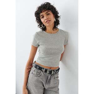 Gina Tricot - Basic tight top - Topper - Grey - XXS - Female  Female Grey