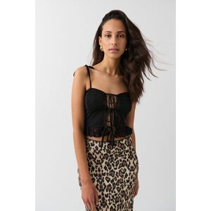 Gina Tricot - Lace singlet - blondetopper - Black - XS - Female  Female Black