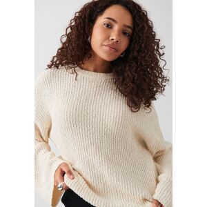 Gina Tricot - Oversized knitted sweater - Strikkede gensere - Beige - L - Female  Female Beige