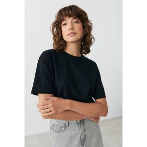 Gina Tricot - Basic tee - Topper - Black - XL - Female  Female Black