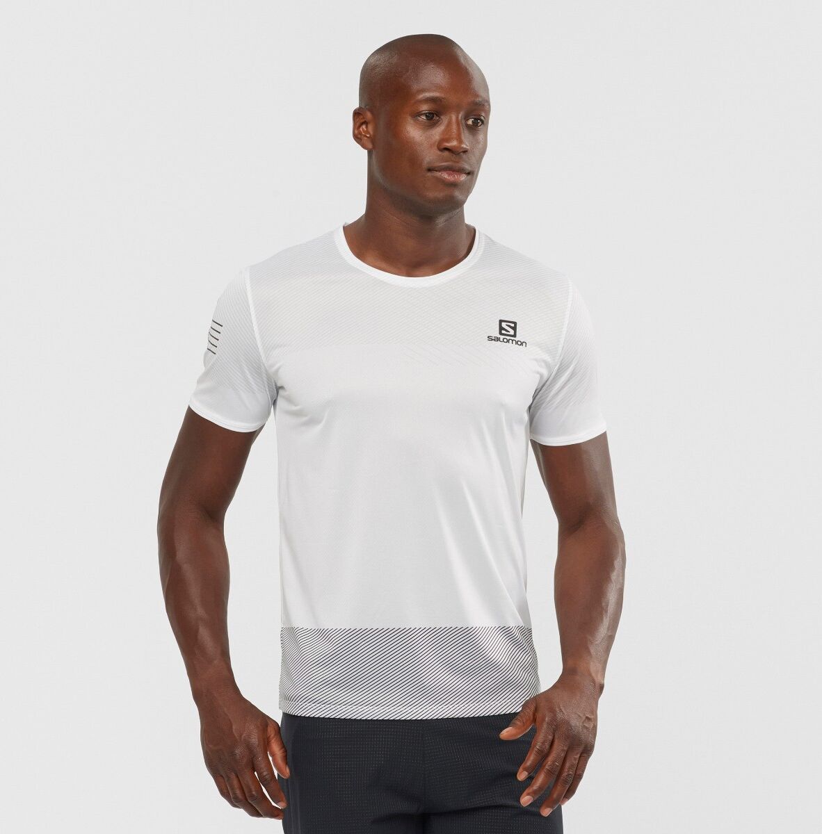 Salomon Sense Tee løpetrøye herre White/Black/Alloy LC1478000 M 2021