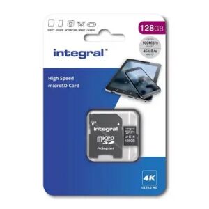 Integral 128 GB Integral Premium microSDXC / SD Minneskort V30, class 10