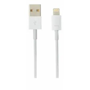 Deltaco USB-synk/ladekabel for iPad, iPhone og iPod, USB typ A ha - Lightning ha, 1m, hvit