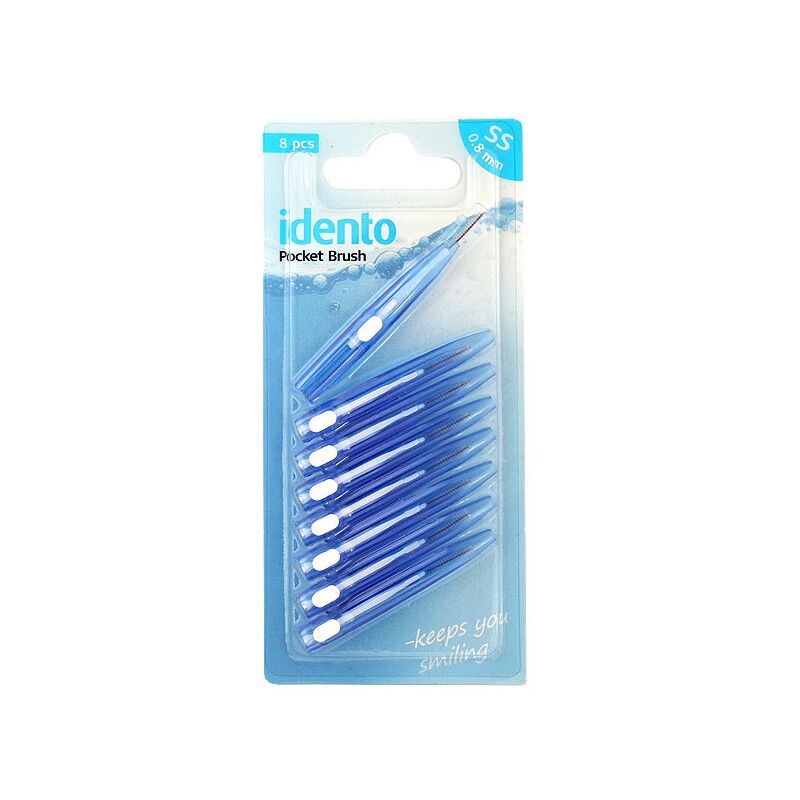 Idento Pocket Brush Blue 8 stk Tanntråd