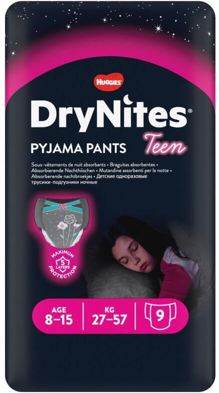 DryNites Girl Pyjama Pants 8-15 Years 9 stk Nattundertøy