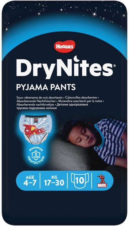 DryNites Boy Pyjama Pants 4-7 år 10 stk Nattundertøy